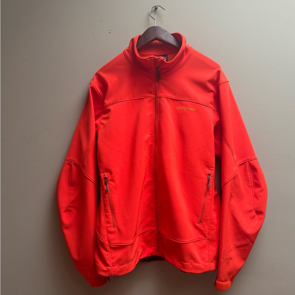 Patagonia Men’s Adze Polartec Zip Jacket Orange/Red Size L Windbreaker Shell